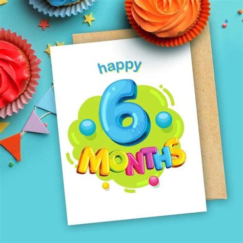 6 month birthday decorations|6 month birthday card.